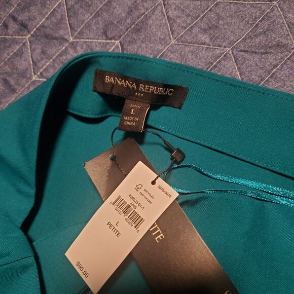 NEW Banana Republic Factory Size LP Large Petite Ruffle Sleeve Mini Dress Green - Picture 9 of 13